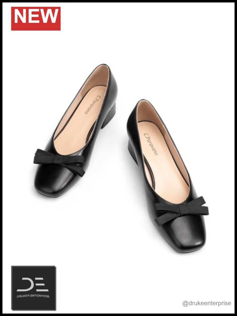 Women's Pumps Chunky Block Heel Square Toe Nappa Lambskin Cushioned